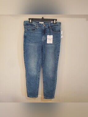 NWT-Nicole Miller Soho High Rise Ankle Skinny Blue Jeans Strechy Size 8